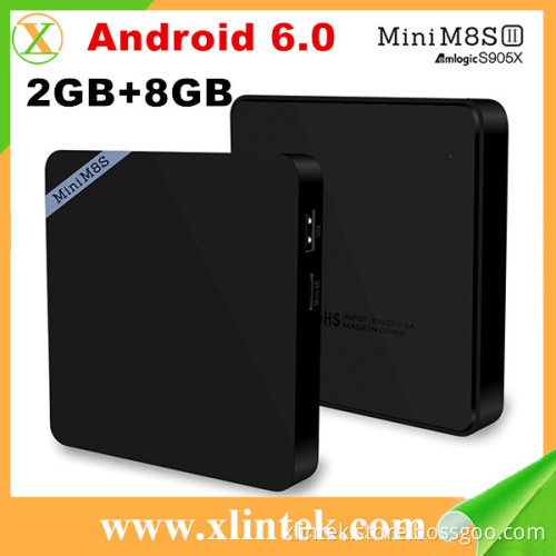 ANEWKODI Mini M8S II Plastic Case Amlogic S905X Quad Core Andorid 6.0 TV BOX 2GB/8GB 2.4GHz WiFi KODI 16.0 ADD ONS Pre-install